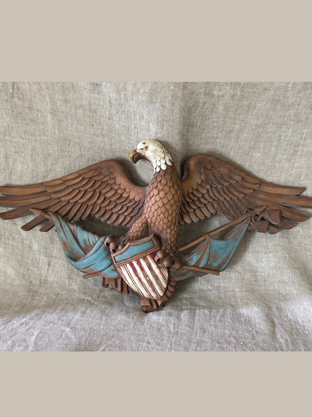 Large Syroco American Eagle wall plaque vintage